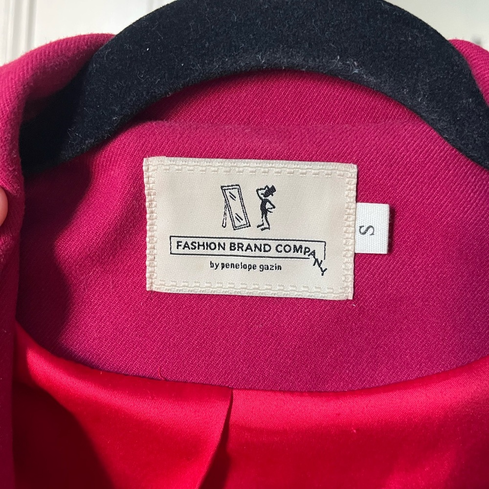 Fashion Brand Company by Penelope Gazin Bold Dark Pink Wool Coat - Picture 2 of 9